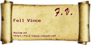 Fell Vince névjegykártya